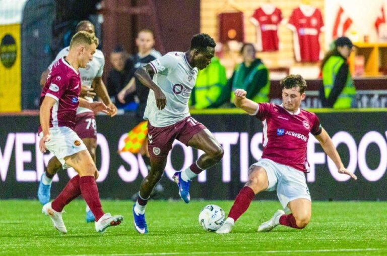 Rogers Mato On Target As Hearts Thrash Stenhousemuir to Reach Cup semifinal